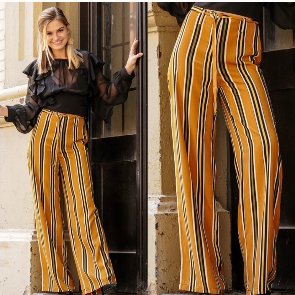 💼   Striped Wide Leg Pants ~ 16 styles / prints